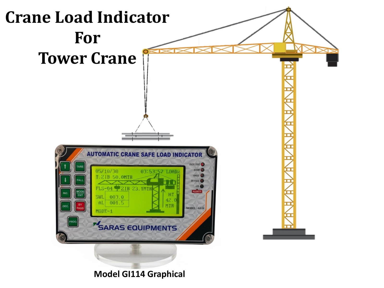 Crane Safe Load Indicator with Graphical Display for Tower Crane