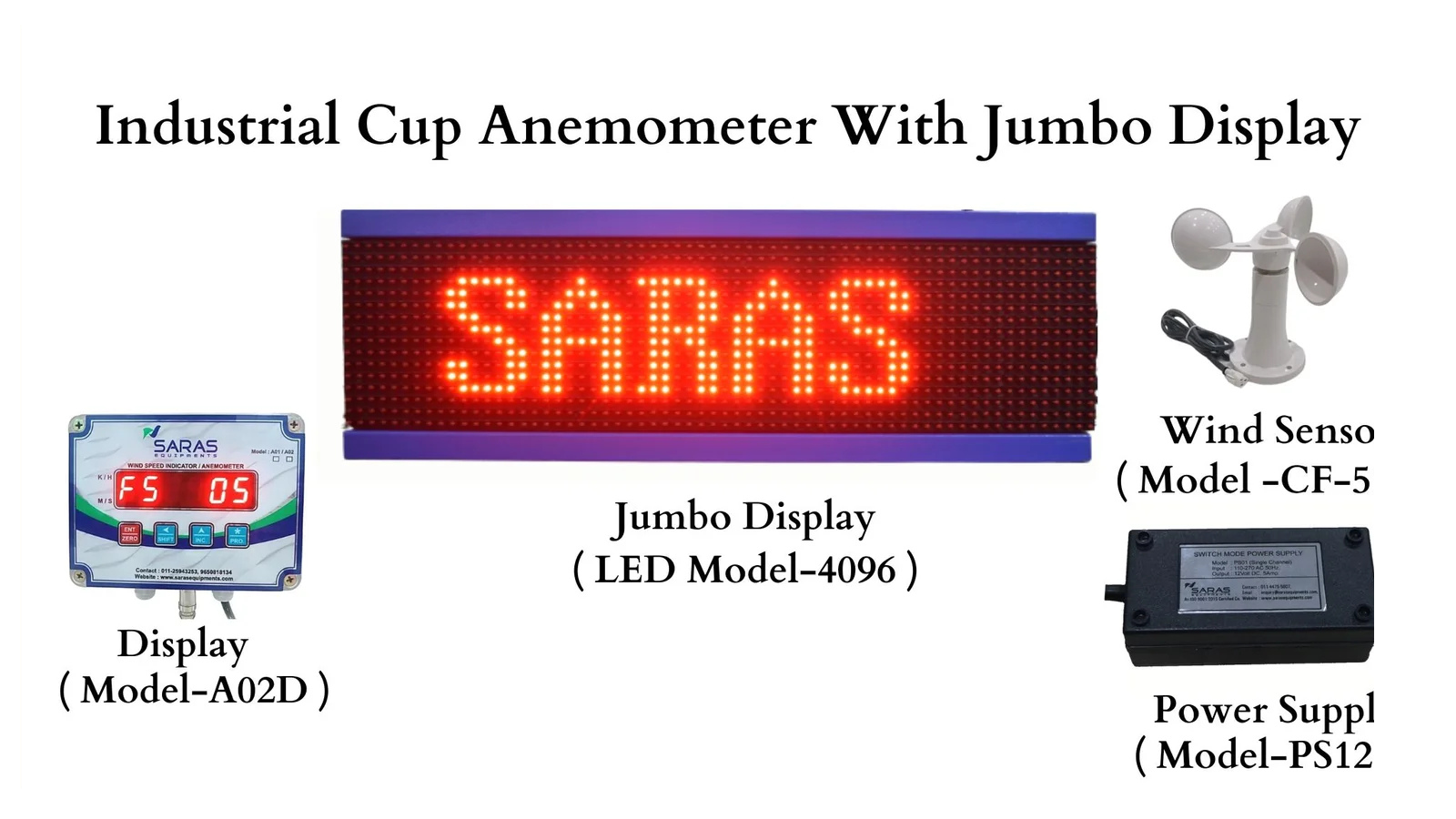 Industrial Cup Anemometer with Jumbo Display