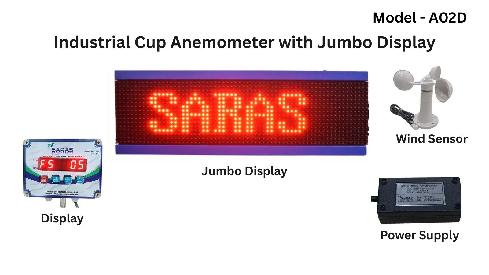 Industrial Cup Anemometer with Jumbo Display